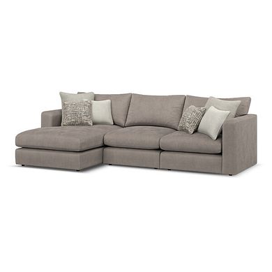 Elston Modular 3 Seater Left Hand Chaise Sofa in Penny Clay Fabric - Group 14