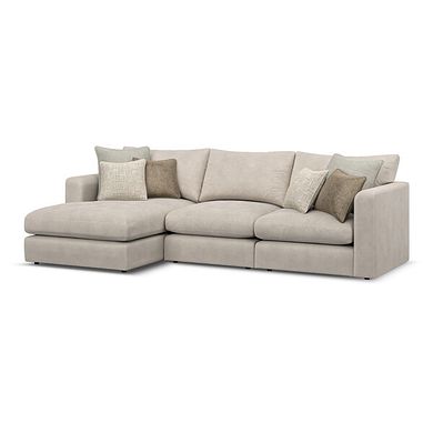 Elston Modular 3 Seater Left Hand Chaise Sofa in Penny Dove Fabric - Group 14