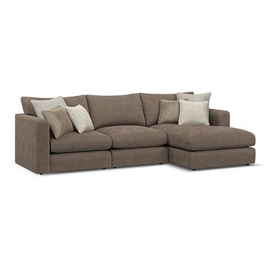 Elston Modular 3 Seater Right Hand Chaise Sofa in Penny Burrow Fabric - Group 15