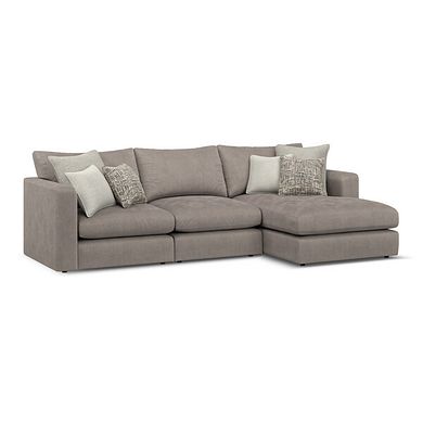 Elston Modular 3 Seater Right Hand Chaise Sofa in Penny Clay Fabric - Group 15