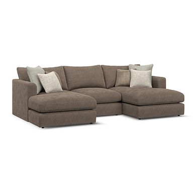 Elston Modular 3 Seater U-Shape Chaise Sofa in Penny Burrow Fabric - Group 16