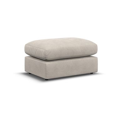 Elston Small Fender Footstool in Penny Dove Fabric