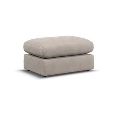 Elston Small Fender Footstool in Penny Mid Grey Fabric