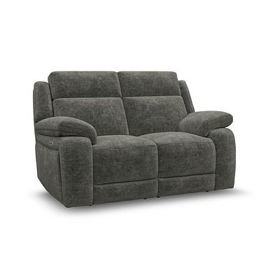 Emerson 2 Seater Electric Recliner Sofa in Plush Charcoal Fabric