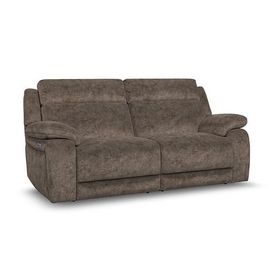 Emerson 3 Seater Electric Recliner Sofa in Dapple Chocolate Fabric