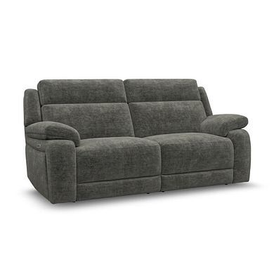 Emerson 3 Seater Electric Recliner Sofa in Plush Charcoal Fabric