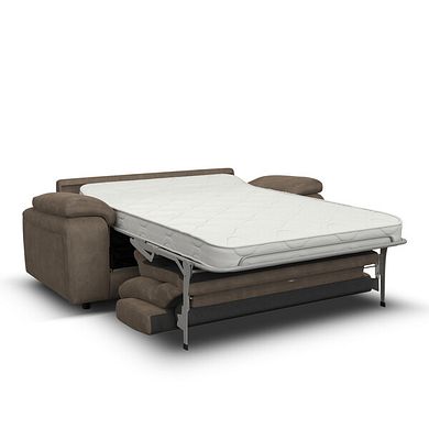 Emerson 3 Seater Sofa Bed in Miller Earth Brown Fabric