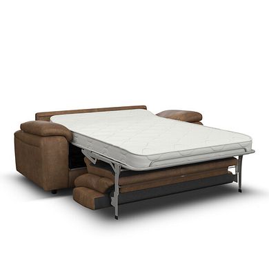 Emerson 3 Seater Sofa Bed in Ranch Brown Fabric