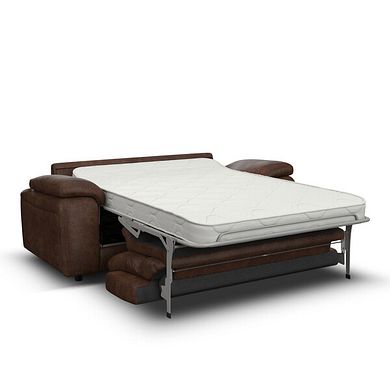Emerson 3 Seater Sofa Bed in Ranch Dark Brown Fabric