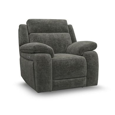 Emerson Electric Recliner Armchair in Plush Charcoal Fabric
