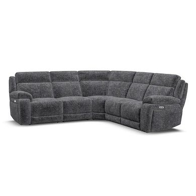 Emerson Large Corner Electric Recliner Sofa in Luxe Charcoal Fabric