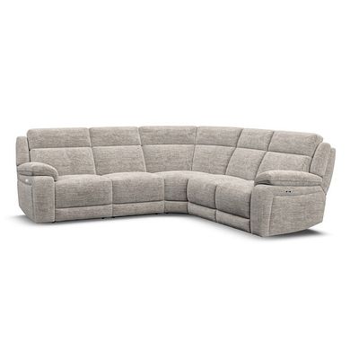 Emerson Large Corner Electric Recliner Sofa in Luxe Natural Fabric