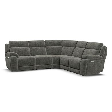 Emerson Large Corner Electric Recliner Sofa in Plush Charcoal Fabric