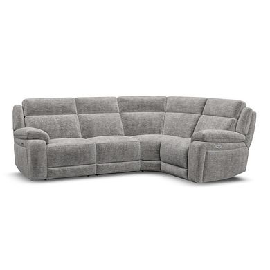 Emerson Left Hand Corner Electric Recliner Sofa in Luxe Grey Fabric