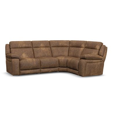 Emerson Left Hand Corner Sofa in Ranch Brown Fabric