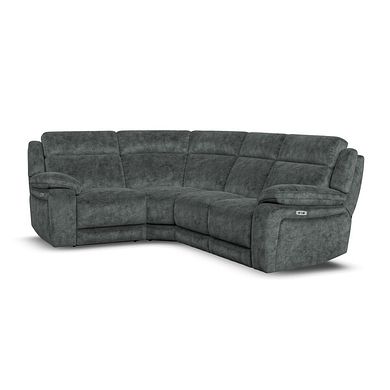 Emerson Right Hand Corner Electric Recliner Sofa in Dapple Grey Fabric