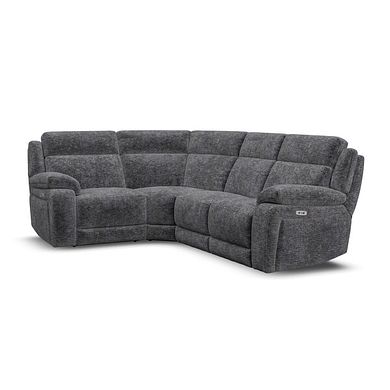 Emerson Right Hand Corner Electric Recliner Sofa in Luxe Charcoal Fabric