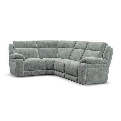 Emerson Right Hand Corner Sofa in Plush Silver Fabric