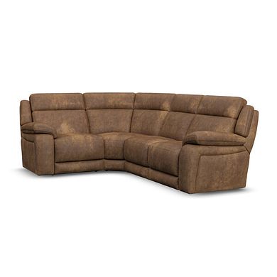 Emerson Right Hand Corner Sofa in Ranch Brown Fabric