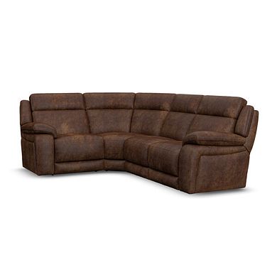 Emerson Right Hand Corner Sofa in Ranch Dark Brown Fabric