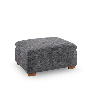 Emerson Storage Footstool in Luxe Charcoal Fabric