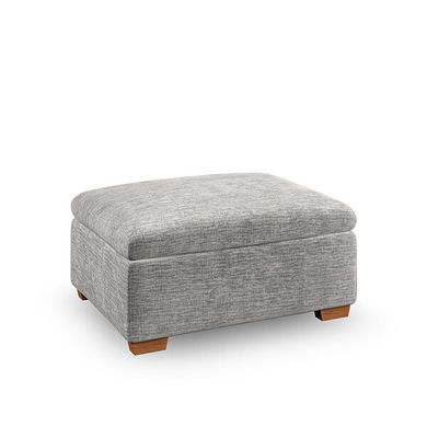 Emerson Storage Footstool in Luxe Grey Fabric