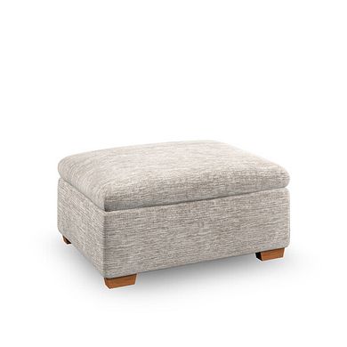 Emerson Storage Footstool in Luxe Natural Fabric