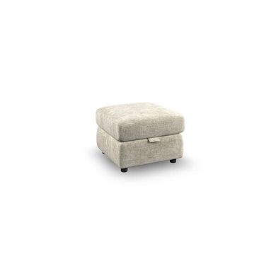 Emerson Storage Footstool in Plush Beige Fabric