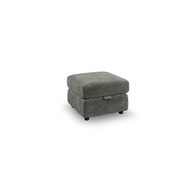 Emerson Storage Footstool in Plush Charcoal Fabric