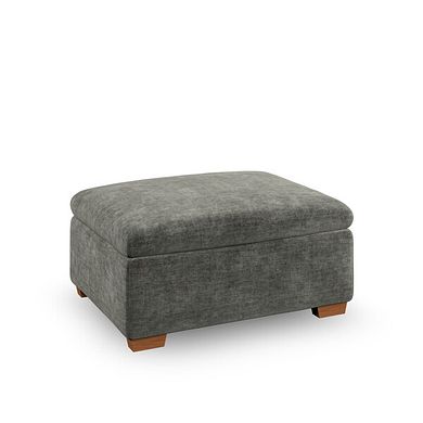 Emerson Storage Footstool in Plush Charcoal Fabric