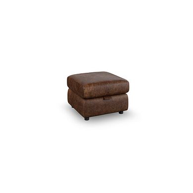 Emerson Storage Footstool in Ranch Dark Brown Fabric