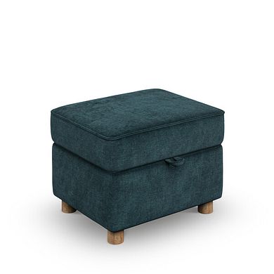 Emery Storage Footstool in Deep Water Fabric
