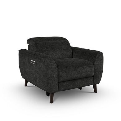 Emilia Electric Recliner Armchair with Power Ratchet Headrest in Montreal Slate Fabric