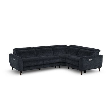 Emilia Left Hand Corner Electric Recliner Sofa with Power Ratchet Headrests in Montreal Denim Fabric