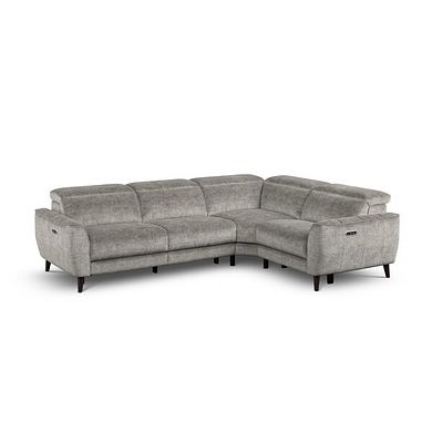 Emilia Left Hand Corner Electric Recliner Sofa with Power Ratchet Headrests in Montreal Grey Fabric