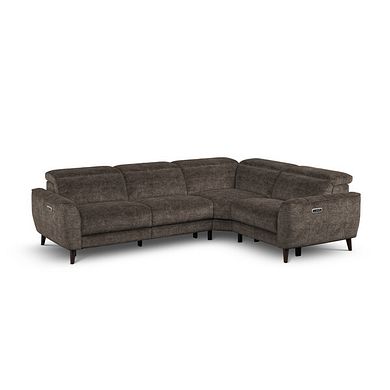 Emilia Left Hand Corner Electric Recliner Sofa with Power Ratchet Headrests in Montreal Mole Fabric