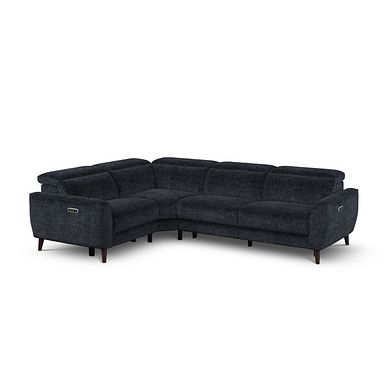 Emilia Right Hand Corner Electric Recliner Sofa with Power Ratchet Headrests in Montreal Denim Fabric