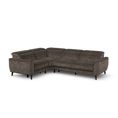 Emilia Right Hand Corner Electric Recliner Sofa with Power Ratchet Headrests in Montreal Mole Fabric