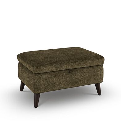 Emilia Storage Footstool in Montreal Olive Fabric
