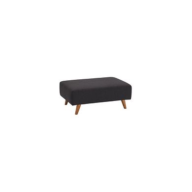 Evie Accent Footstool in Plain Charcoal Fabric
