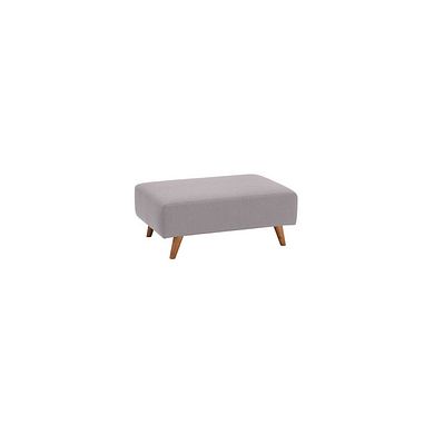 Evie Accent Footstool in Plain Silver Fabric