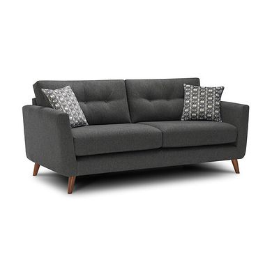 Evie 3 Seater Sofa in Rosa Collection Charcoal Fabric