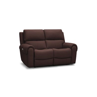 Ezra 2 Seater Electric Recliner with Power Headrest & Lumbar Support in Chestnut Leather