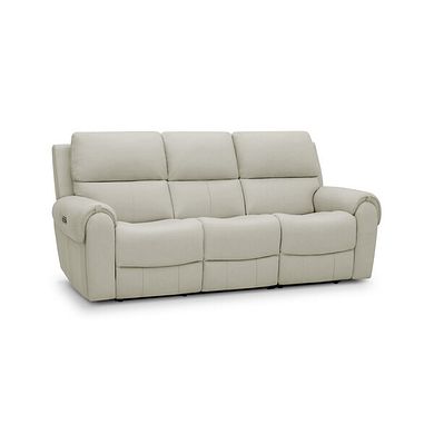 Ezra 3 Seater Electric Recliner in Bone China Leather