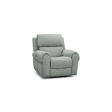 Ezra Electric Recliner Armchair in Hopsack Platinum Fabric