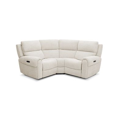 Ezra Group 1 Electric Recliner with Power Headrest & Lumbar Support in Hopsack Natural Fabric