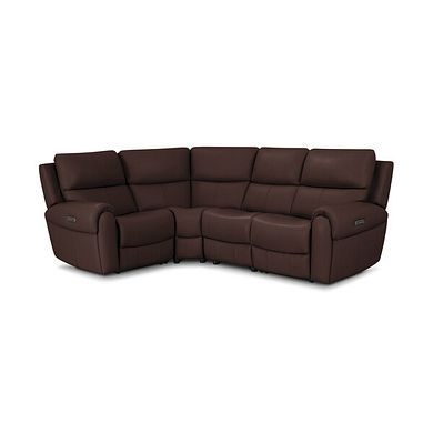 Ezra Group 2 Electric Recliner with Power Headrest & Lumbar Support - Right Hand in Chestnut Leather