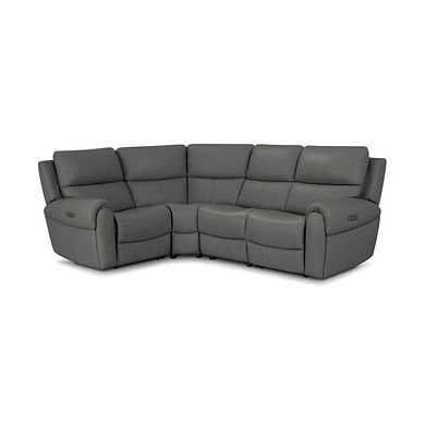 Ezra Group 2 Electric Recliner with Power Headrest & Lumbar Support - Right Hand in Elephant Grey Leather