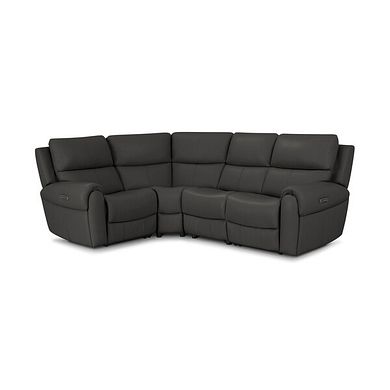 Ezra Group 2 Electric Recliner with Power Headrest & Lumbar Support - Right Hand in Storm Leather