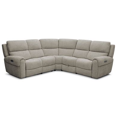 Ezra Group 3 Electric Recliner with 1 Storage Drawer in Hopsack Linen Fabric